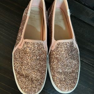 Kate Spade Keds size 7 - Rose Gold glitter